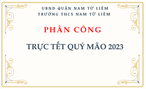 Phân công trực tết quý mão 2023