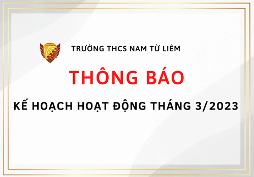 Kế hoạch hoạt động tháng 3/2023