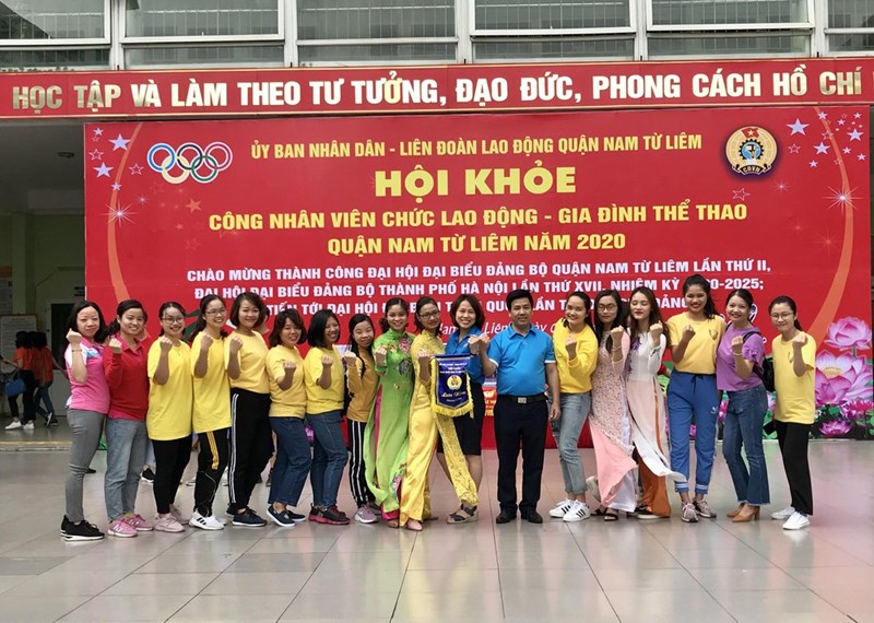 Tưng bừng khai mạc Hội khỏe công nhân viên chức lao động, gia đình thể thao quận Nam Từ Liêm năm 2020