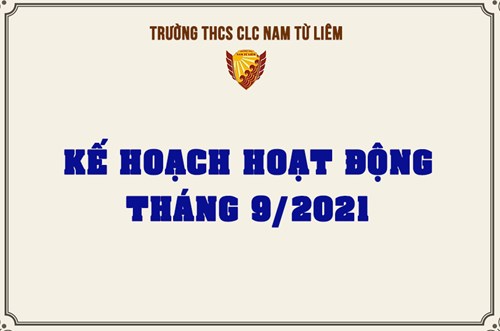 Kế hoạch hoạt động tháng 9/2021