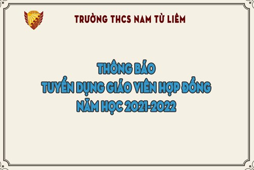 Thông báo tuyển dụng giáo viên hợp đồng năm học 2021-2022