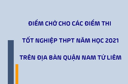 Điểm chờ cho các điểm thi tốt nghiệp thpt năm 2021 trên địa bàn quận nam từ liêm