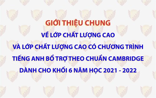 Giới thiệu chung về việc tổ chức hoạt động giáo dục dành cho khối 6 năm học 2021 - 2022