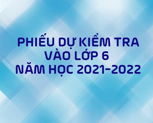 Mẫu phiếu dự kiểm tra vào lớp 6 năm học 2021-2022