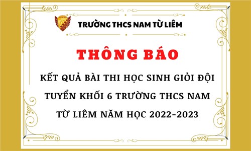 Thông báo kết quả thi học sinh giỏi đội tuyển Khối 6