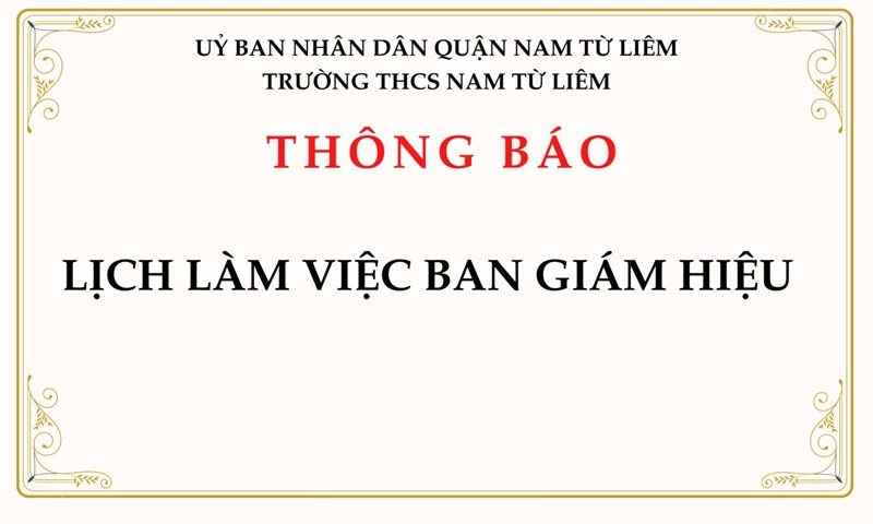 Lịch làm việc BGH