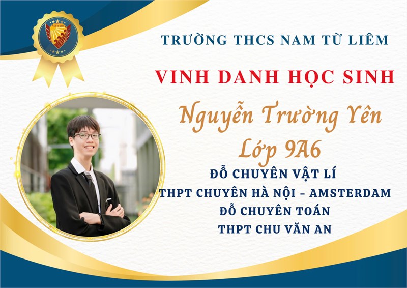 96 con số biết nói về kết quả đỗ các trường THPT chuyên thuộc sở GD&ĐT Hà Nội của học sinh THCS Nam Từ Liêm