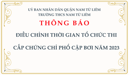 Thông báo: điều chỉnh thời gian tổ chức thi cấp Chứng chỉ phổ cập bơi năm 2023